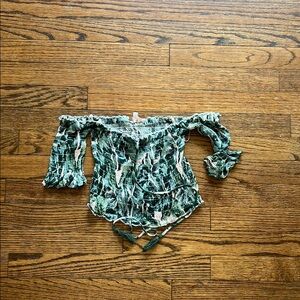Green Off-Shoulder Blouse